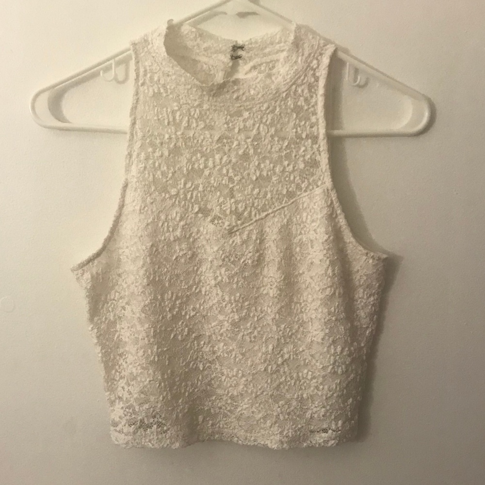 White Lace Crop Top